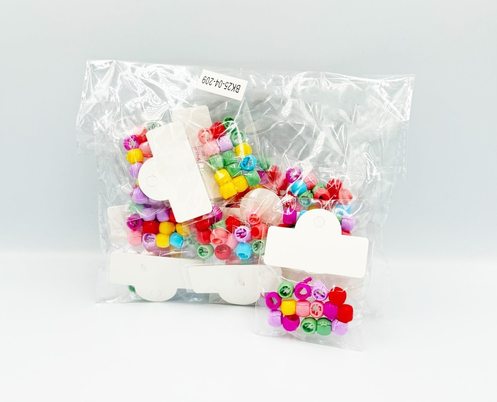 BP - HAIR ACCESSORIES MINI SNAP ON  CUFFS BEADS 15 PER BAG, MULTI COLORED 12BG/DZ - 04-209 - [MSRP: $.75 BG]