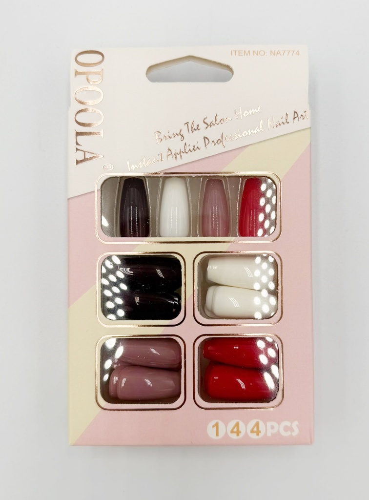 PRO COLLECTION NAIL CARE 24PCS CARD SOLID COLORS MULTI STYLE AND DESIGN 8 COLORS 12PK/DZ - 7774 - [MSRP: $5 PK]