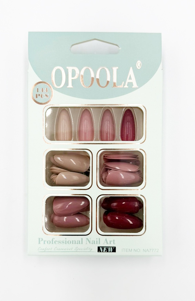 PRO COLLECTION NAIL CARE 24PCS CARD SOLID COLORS MULTI STYLE AND DESIGN 8 COLORS 12PK/DZ - 7772 - [MSRP: $5 PK]