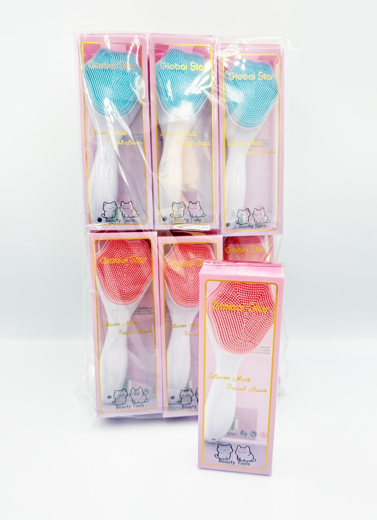 GLOBAL STAR SKIN CARE SILICONE MASSAGING, EXFOLIATION BRUSH HANDLE GRIP 12CT - 05-68 - [MSRP: $2 CT]