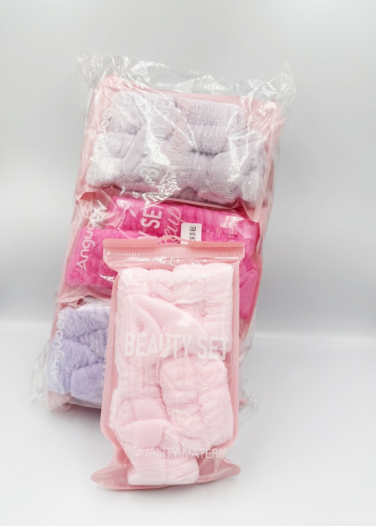 ANGUOER – BEAUTY SUPPLY & ACCESSORIES – SPA SKINCARE HEADBAND & WRISTBAND SET – 12CT – 14-73 – [MSRP: $2 EACH]