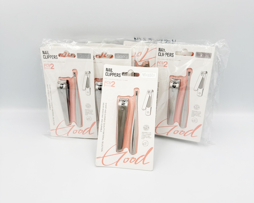 MIXUEER - NAIL CLIPPER SET 2PCS/PK NAIL CLIPPER, EDGE CLEANER AND CUT SET STAINLESS STEEL 12CT/DZ - 85461 - [MSRP: $3 PK]