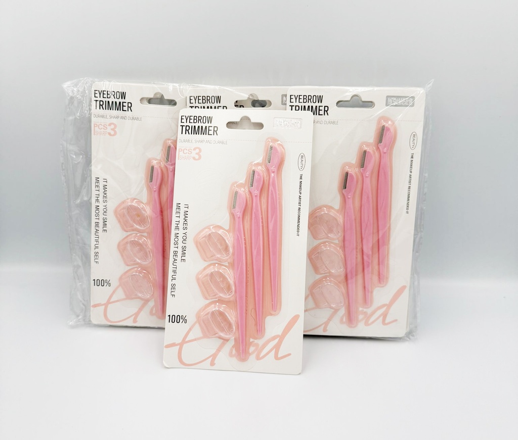 MIXUEER - GROOMING TRIMMERS 3PCS/PK STAINLESS STEEL + CAP 12CT/DZ - 85184 - [MSRP: $2 PK]