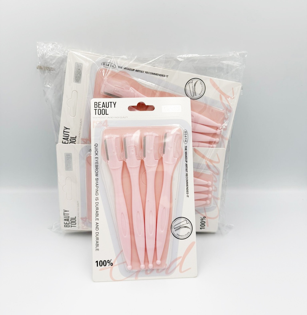 MIXUEER - GROOMING TRIMMERS 4PCS/PK COMB AND STAINLESS STEEL 12CT/DZ - 85414 - [MSRP: $3 PK]