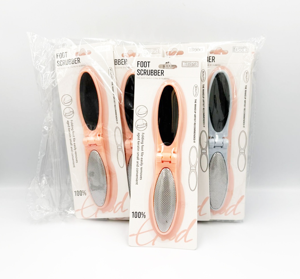 MIXUEER - FOOT DEAD SKIN OR CALLUS REMOVER FILE TRAVEL SIZE 2 SIDED STAINLESS STEEL + EMERY BOARD 12CT/DZ - 85126 - [MSRP: $3 PK]