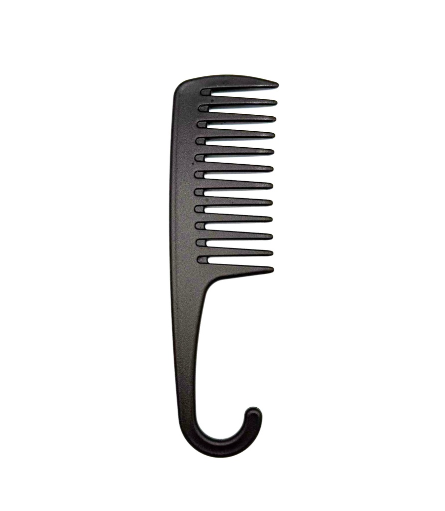 CECILIA - HAIR CARE ACCESSORIES - WIDE-TOOTH HOOK / J-SHAPE HANDLE COMB - BLK 12CT/DZ - 03-15 - [MSRP: $1 CT]