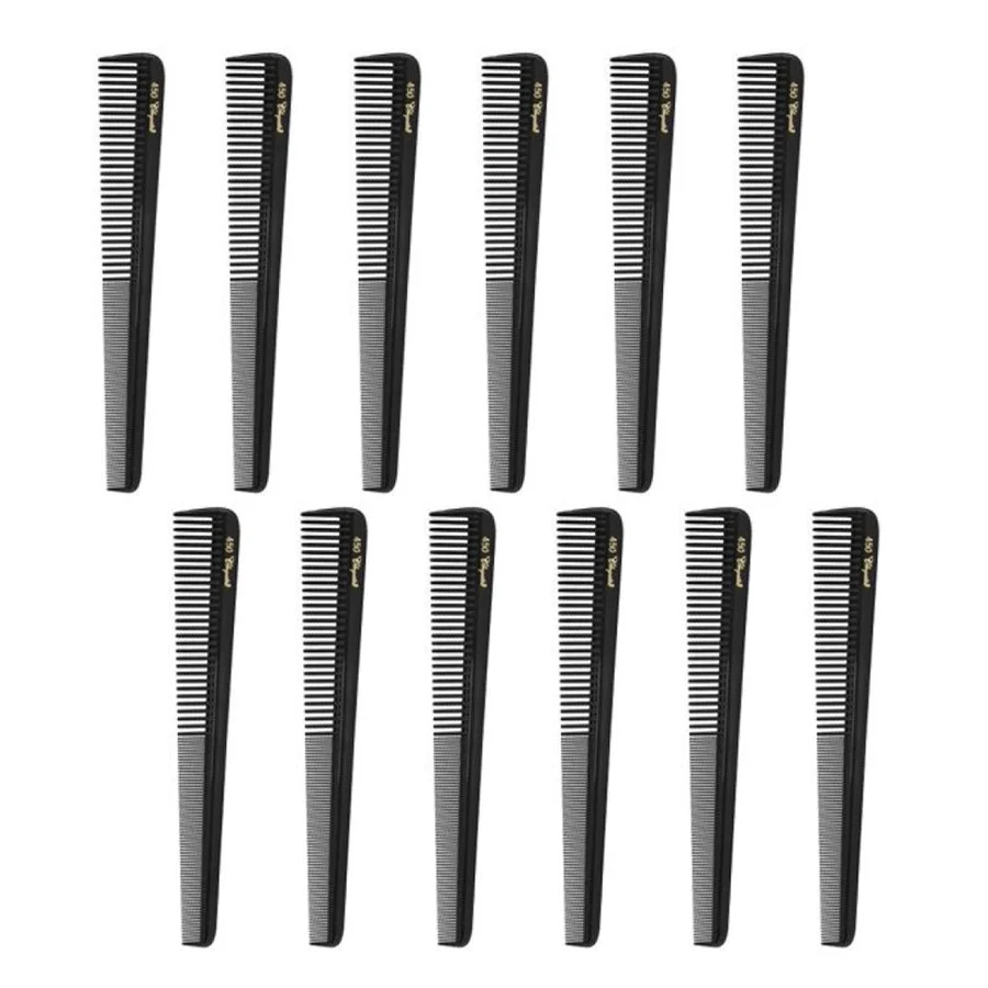TONI&GUY - HAIR CARE ACCESSORIES - BARBER STYLING COMB / TAPER COMB SET - BLK 12CT/DZ - 03-19 - [MSRP: $2 CT]