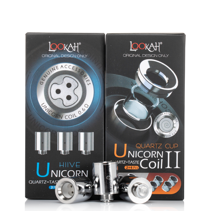 LOOKAH - UNICORN QUARTZ HIVE COIL I – WAX VAPORIZER – ASSORTED SIZES – 3PC – LOOKAH-117356 – [MSRP: $20.50 EACH]