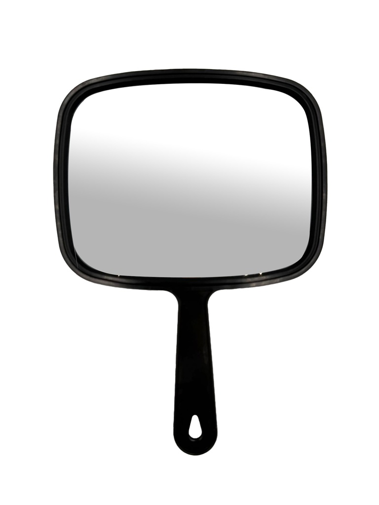 HANDHELD VANITY MIRROR – SMALL RECTANGULAR FRAME – SALON STYLE WITH HANDLE – BLACK – 30CT - 24-10 - [MSRP: $3 EACH]
