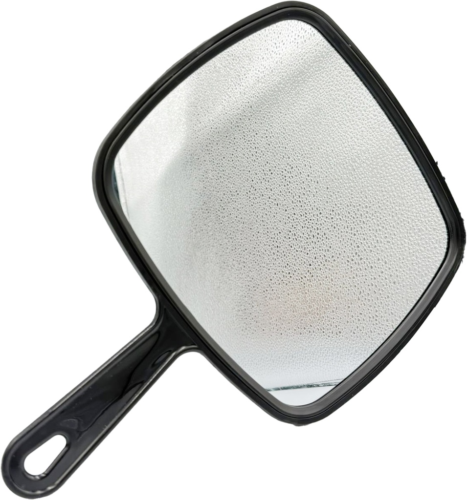 HANDHELD VANITY MIRROR –  X-LARGE RECTANGULAR FRAME – SALON STYLE WITH HANDLE –  BLACK – 12CT - 24-12 - [MSRP: $5 EACH]