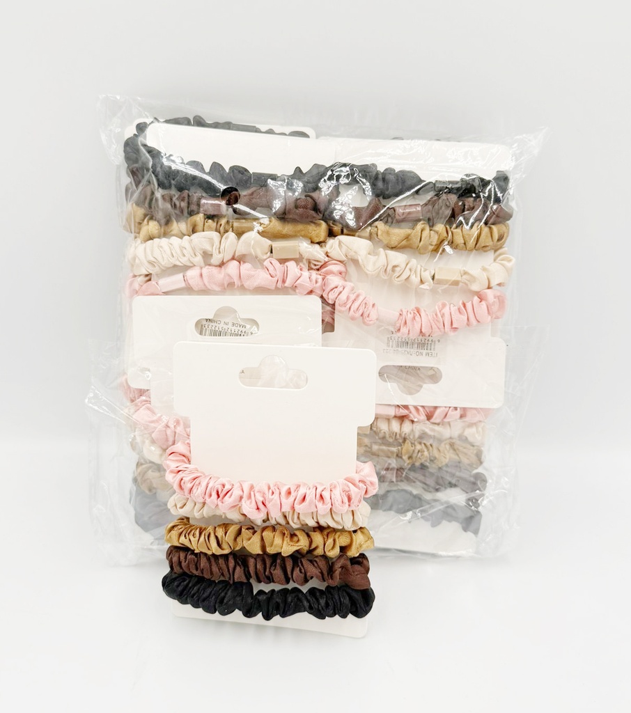 LOVE – SEAMLESS ELASTIC HAIR TIES – ASSORTED COLORS – 5CT CARD – 12CT/DZ - 04-223 - [MSRP: $2 EACH]