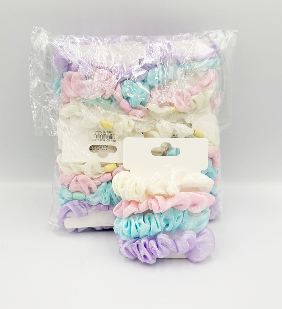 LOVE – SEAMLESS ELASTIC HAIR TIES – ASSORTED COLORS – 4CT CARD – 12CT/DZ - 04-225 - [MSRP: $2 EACH]