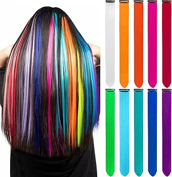 ASSORTED STYLE HAIR EXTENSION STRANDS – ASSORTED COLORS – 12CT/DZ - 04-228 - [MSRP: $1 EACH]