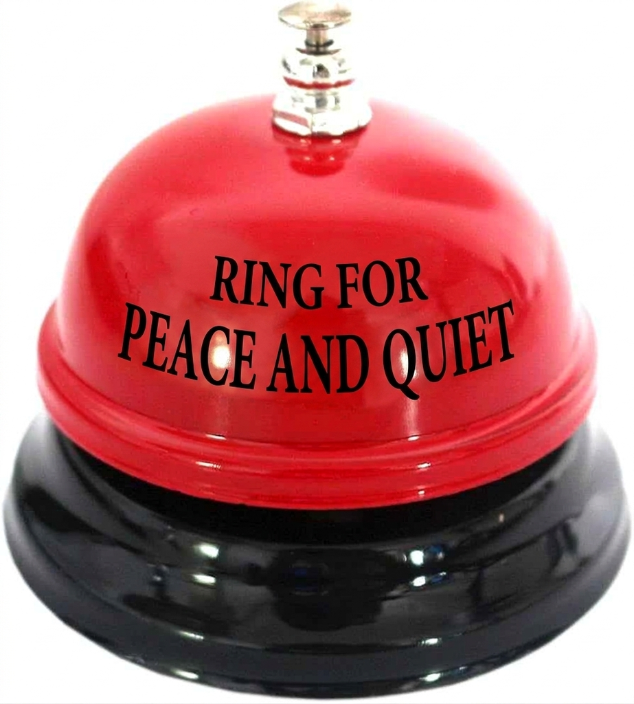 NOVELTY ACCESSORY – RING FOR PEACE AND QUIET DESK CALL BELL – 1CT – NOV65 - [MSRP: $5]