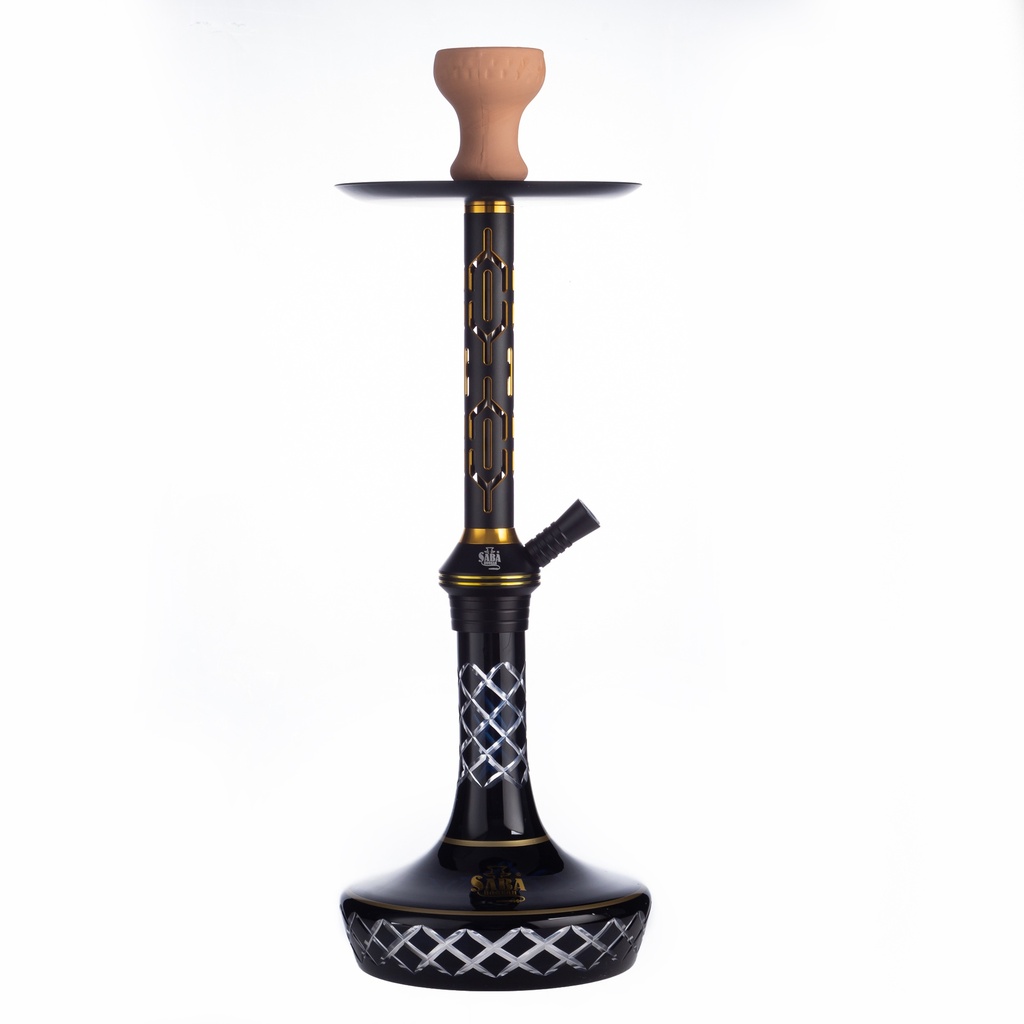 SABA – HOOKAH – 18" MEDIUM ORNATE TWIST – ETCHED CRYSTAL – ASSORTED COLORS – 1CT – SB-DM3 [MSRP: $107.50]