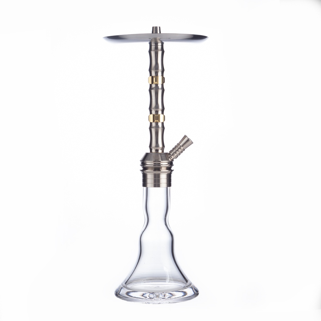 SABA – HOOKAH – 18" MEDIUM MACHINED STEEL – CLEAR CONICAL CRYSTAL – 1CT – SB-DM4 [MSRP: $107.50]