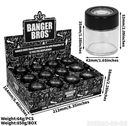 BANGER BROS – CONTAINERS & JARS – MAGNIFYING GLASS TANK – BLACK AIRTIGHT LID – VARIOUS SIZES – 12CT DISPLAY – [MSRP: $2.50-$4 EACH]