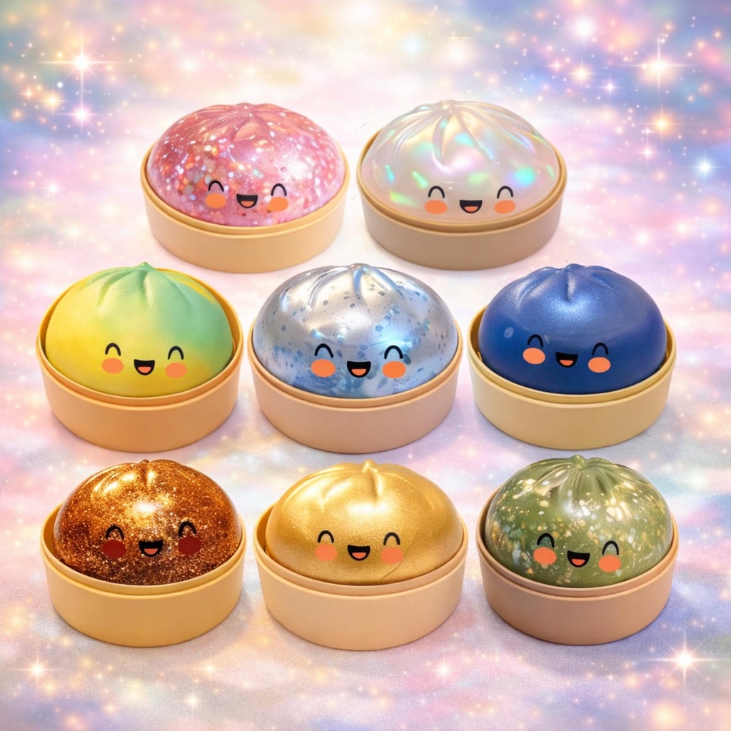 SQUISHY TOY – DUMPLING DOUGH BALL – GIFT & NOVELTIES GAME – ASSORTED COLORS – 12CT DISPLAY – [MSRP: $9.99 EACH]