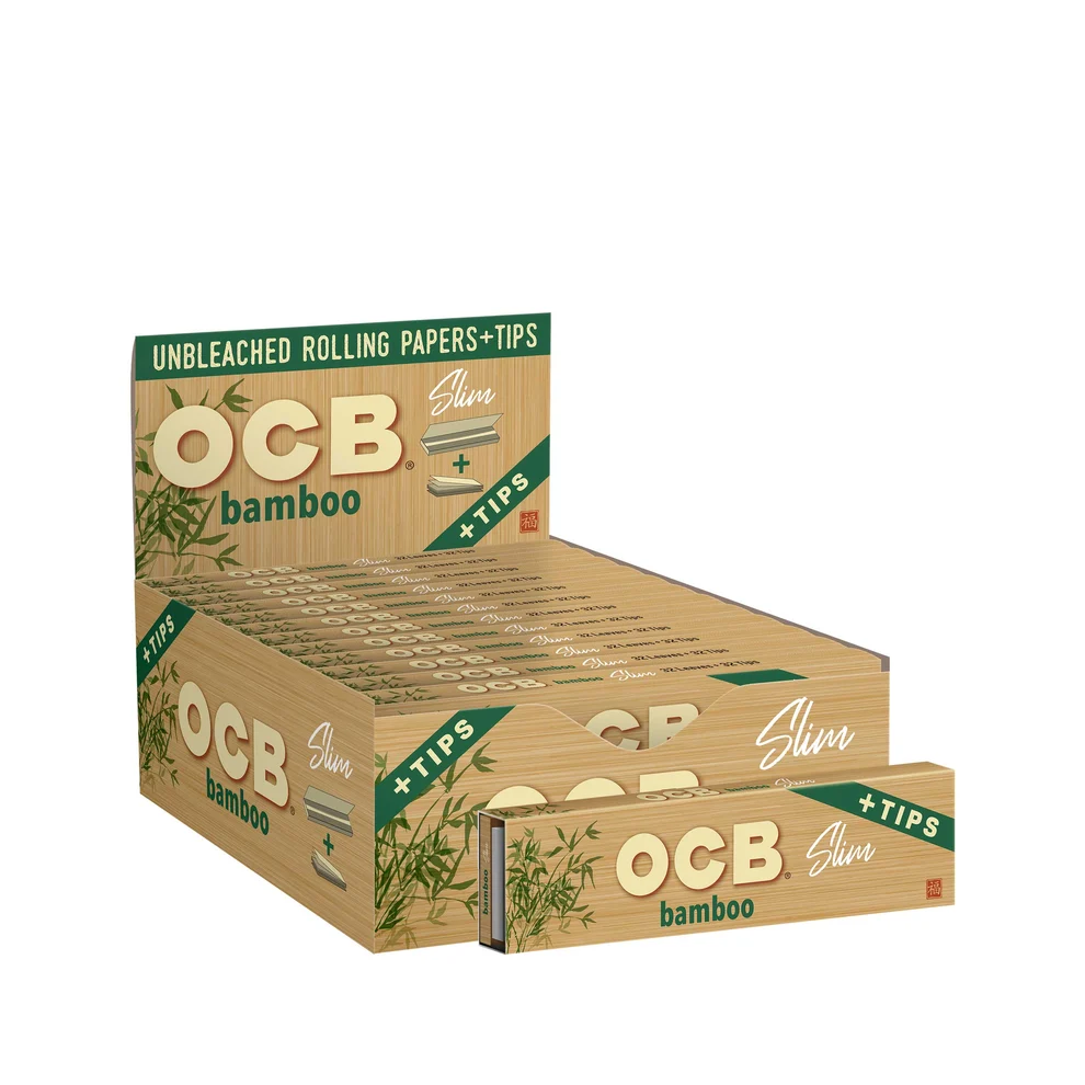 OCB – BAMBOO – PAPERS & TIPS – 24PK DISPLAY – [MSRP: $3.50]