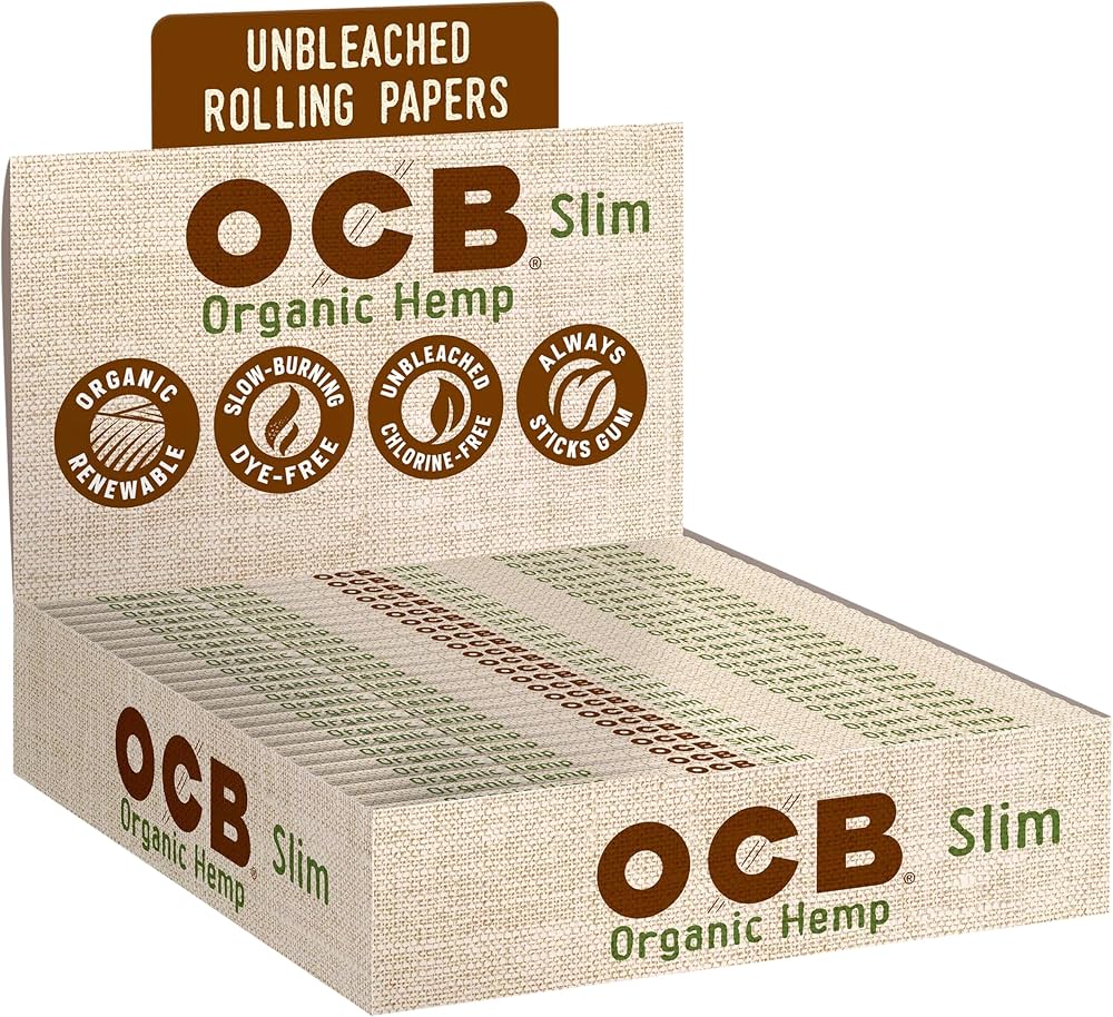 OCB – ORGANIC HEMP – PAPERS & TIPS – 24PK DISPLAY – [MSRP: $3.50]