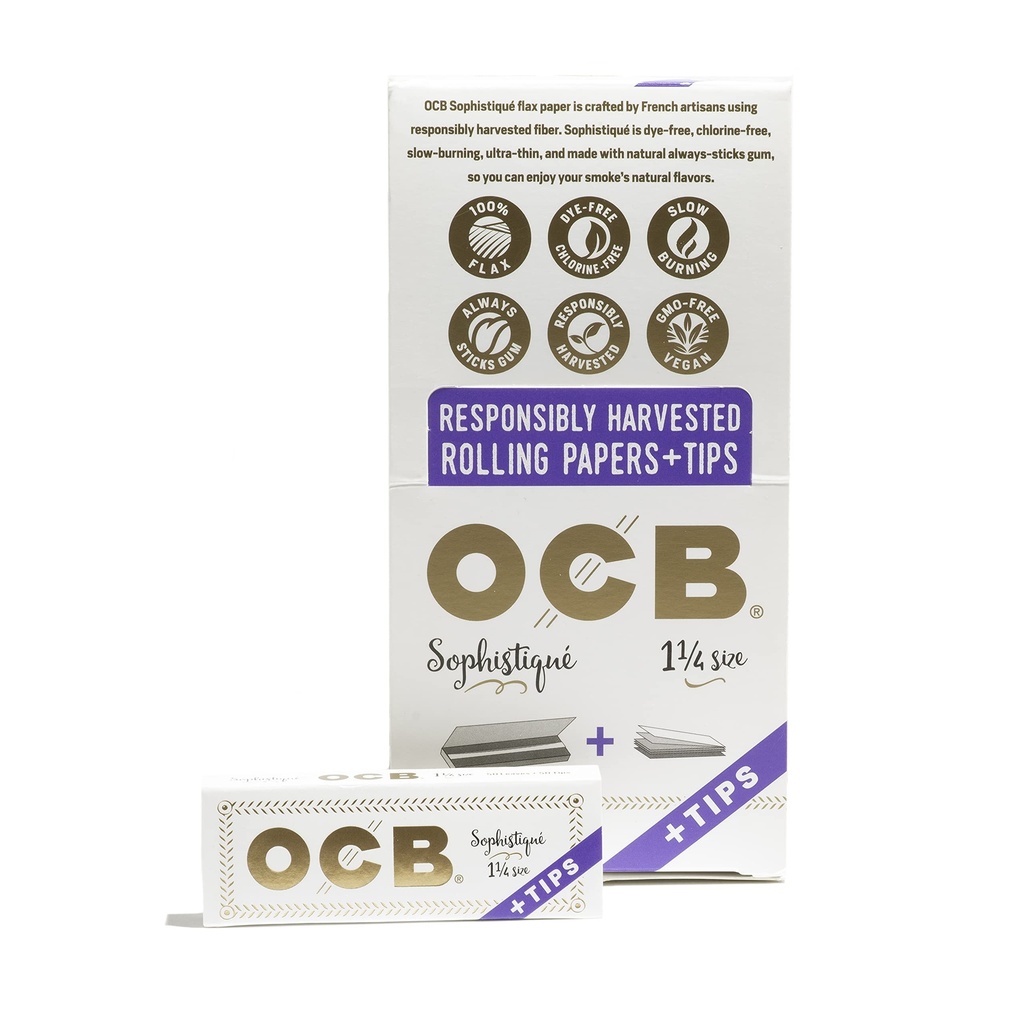 OCB – SOPHISTIQUE – PAPERS & TIPS – 24PK DISPLAY – [MSRP: $3.50]