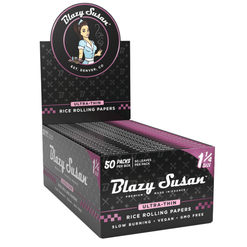 BLAZY SUSAN – ULTRA-THIN RICE ROLLING PAPERS – 50PK DISPLAY – [MSRP: $2.5-3]