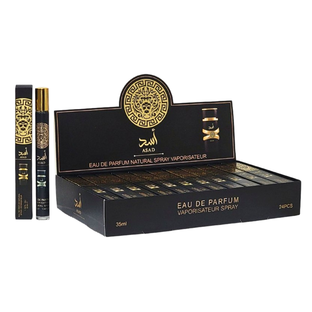 ASAD – PARFUM & COLOGNE – EAU DE PARFUM VAPORISATEUR NATURAL SPRAY FOR MEN – 35ML 1.18 FL OZ – 24CT – [MSRP: $9 EACH]
