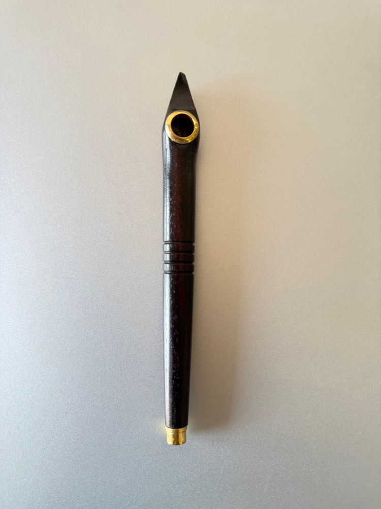 DOKHA PIPE – PREMIUM ROYAL ORNATE CARVED – EBONY – 1CT – DKH-ORN-E-015 – [MSRP: $9.99]