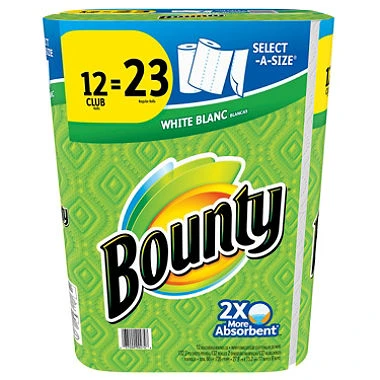BOUNTY – TOUGH & ABSORBENT PAPER TOWELS – 110 SELECT-A-SIZE SHEETS PER ROLL – 12CT – STORE SUPPLY – [MSRP: $6 EACH]
