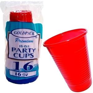 PLASTIC CUP – PARTY CUP – 16OZ – RED – 16CT SLEEVE – [MSRP: $1.99 EACH]