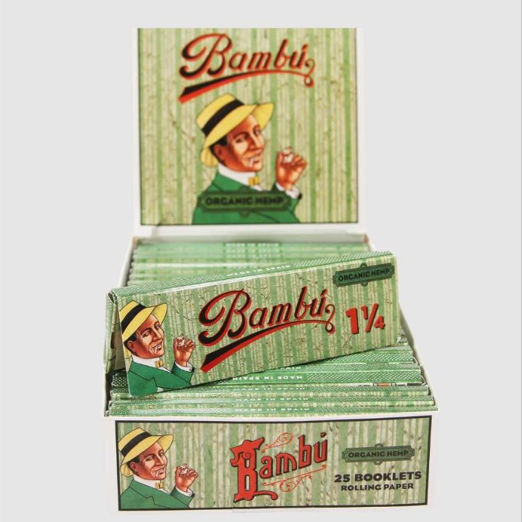 BAMBU – ORGANIC HEMP – 1 1/4 ROLLING PAPERS – 25CT DISPLAY – [MSRP: $3 EACH]