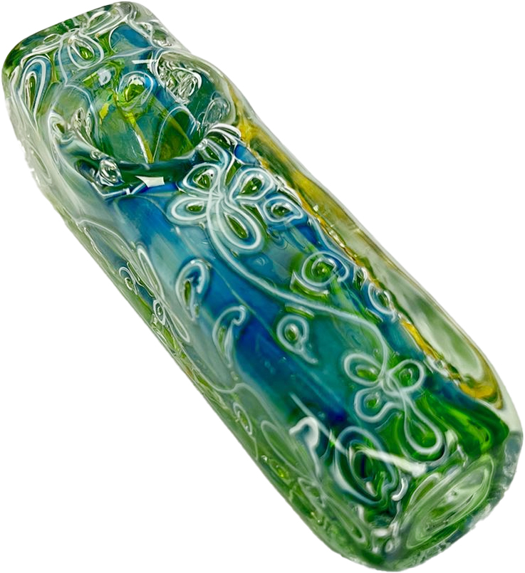 SQUARE FLOWER – GLASS HAND PIPE – 4-INCH HEAVYWEIGHT 120G – 2CT – 2X-GL-05778 – [MSRP: $10.50 EACH]