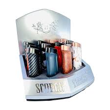 SCORCH – TORCH LIGHTERS – TRIPLE TORCH AUTO-OPEN – CIGAR PUNCH & SEE-THRU BUTANE – 12CT DISPLAY – 61697-00038 – [MSRP: $24 EACH]