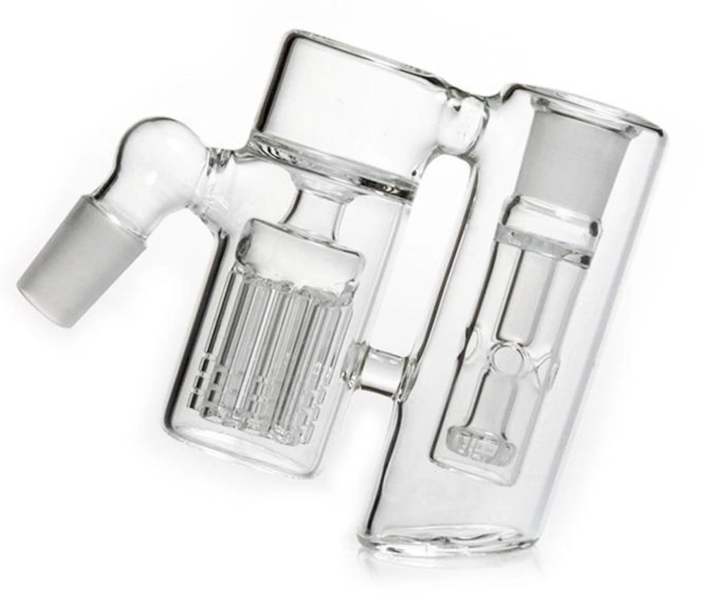 ASH CATCHER – 45° DOUBLE PERC – 14MM MALE – GLASS ACCESSORIES – 1CT – 45AC09 – [MSRP: $37.50]