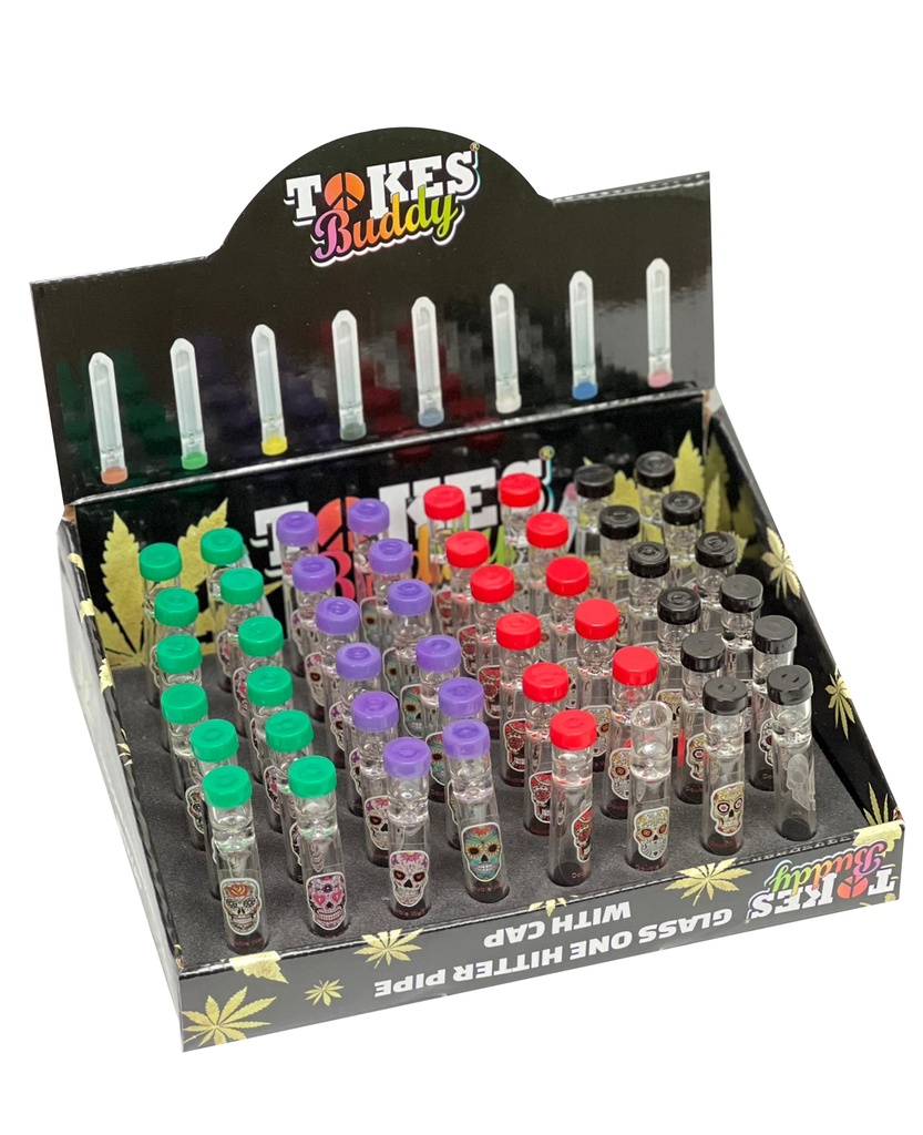 GLASS CHILLUM W/ CAP – GLASS ACCESSORIES – 4.5-INCH – 48CT DISPLAY – GOHPWC– [MSRP: $2.50 EACH]