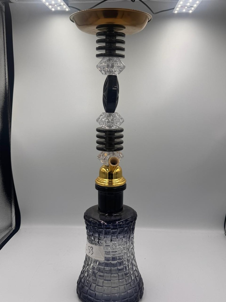 HOOKAH – 11" TIERED MED – DOUBLE HOSE – MATTE BLACK – 1CT – ZC53 – [MSRP: $35.50]