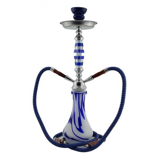 HOOKAH – 11" TIERED MED – DOUBLE HOSE – SLENDER CHROME STEM – 1CT – ZC57 – [MSRP: $35.50]