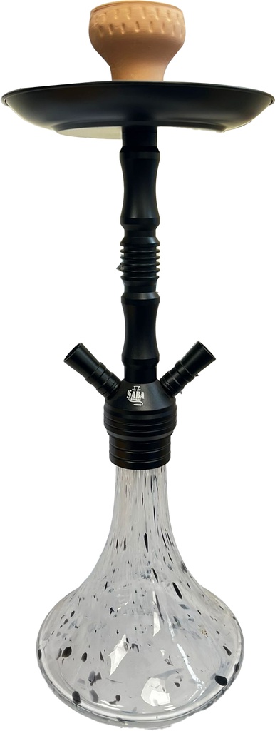 HOOKAH – 18" TOWER – DOUBLE HOSE – ETCHED CHROME STEM – ASSORTED COLORS – 1CT – DM4-DH – [MSRP: $104.50]