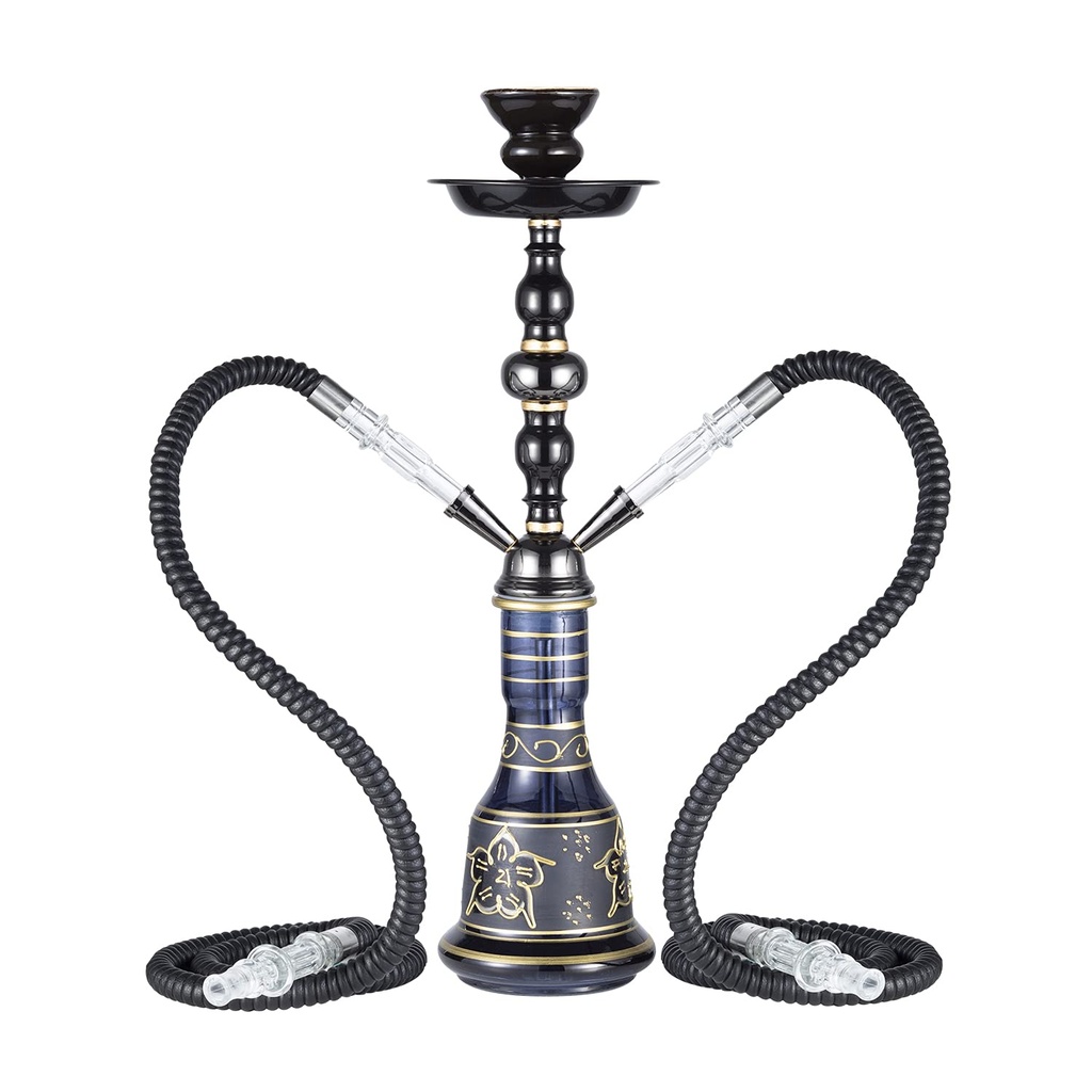 HOOKAH – 11" TIERED MED – DOUBLE HOSE – ASSORTED COLORS – 1CT – ZC41 – [MSRP: $28]