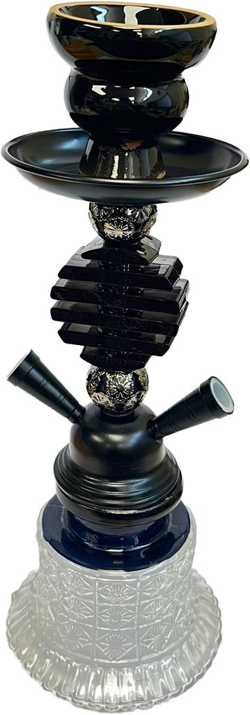 GEOMETRIC – HOOKAH – 11" MINI DUAL-HOSE – MATTE BLACK – 1CT – ZC43 – [MSRP: $28]