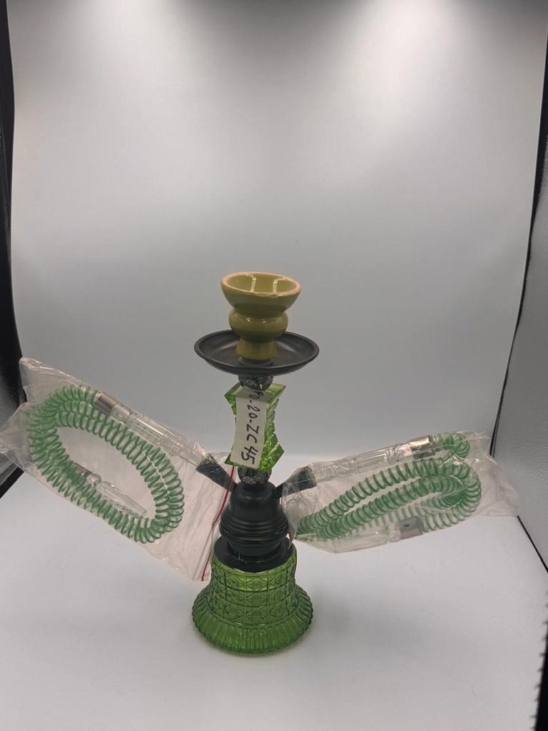 HOOKAH – 11" TIERED CLOUD – DOUBLE HOSE – ETCHED CHROME STEM – ASSORTED COLORS – 1CT – ZC45 – [MSRP: $20.50]