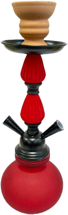 HOOKAH – 11" TIERED CLOUD – DOUBLE HOSE – ETCHED CHROME STEM – ASSORTED COLORS – 1CT – ZC81 – [MSRP: $20.50]