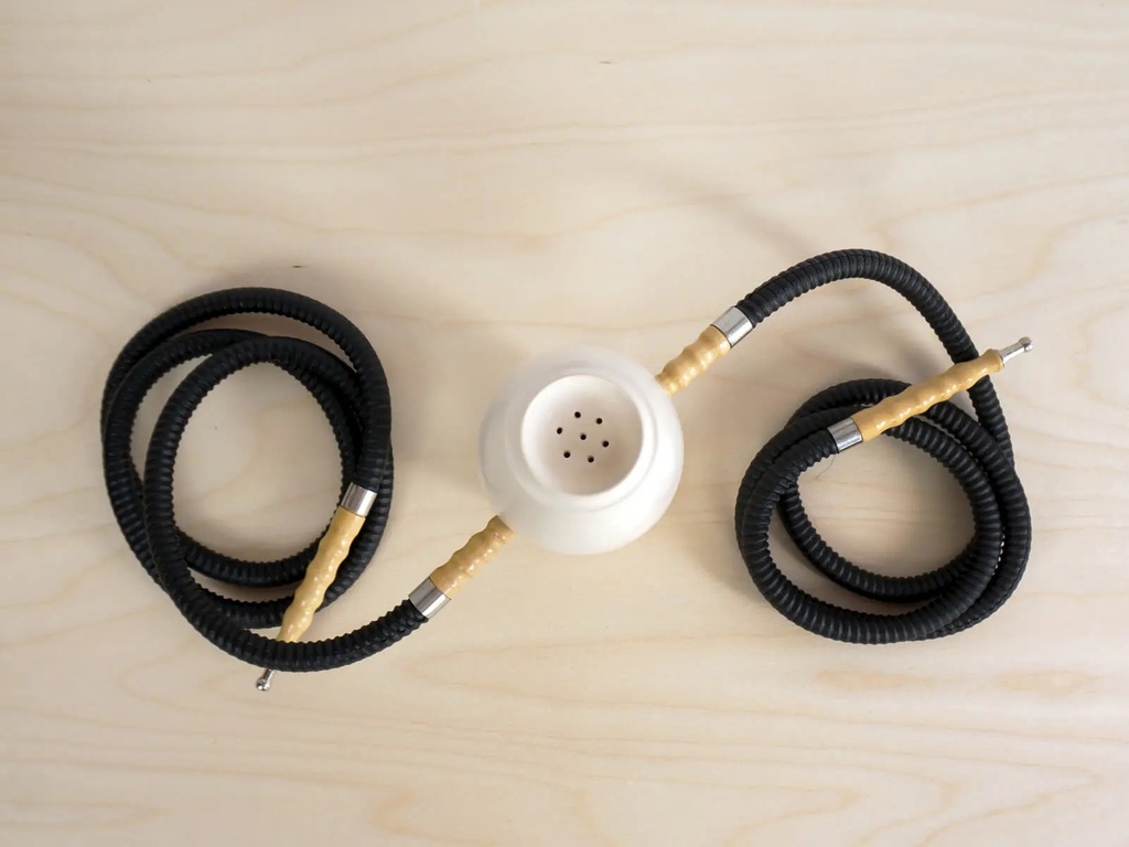 HOOKAH – 11" TIERED TRUMPET – DOUBLE HOSE – ASSORTED COLORS – 1CT – ZC85 – [MSRP: $35]