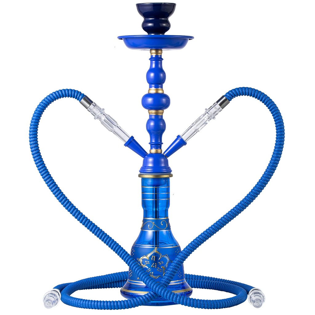 HOOKAH – 11" TIERED CLOUD – DOUBLE HOSE – MIDNIGHT BLUE – 1CT – ZC91 – [MSRP: $20.50]