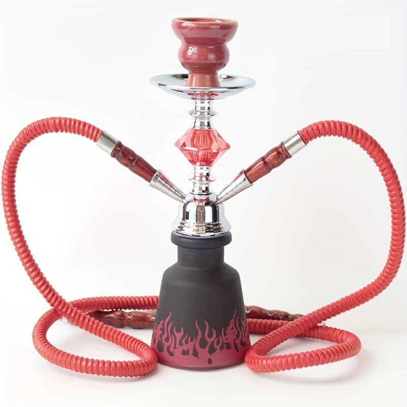 HOOKAH – 11" TIERED CLOUD – DOUBLE HOSE – CRIMSON RED – 1CT – ZC93 – [MSRP: $23]