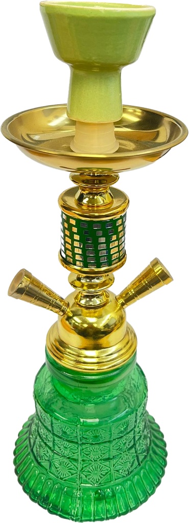 HOOKAH – 11" TIERED CLOUD – DOUBLE HOSE – ORNATE GOLD STEM – ASSORTED COLORS – 1CT – ZC95 – [MSRP: $24.50]
