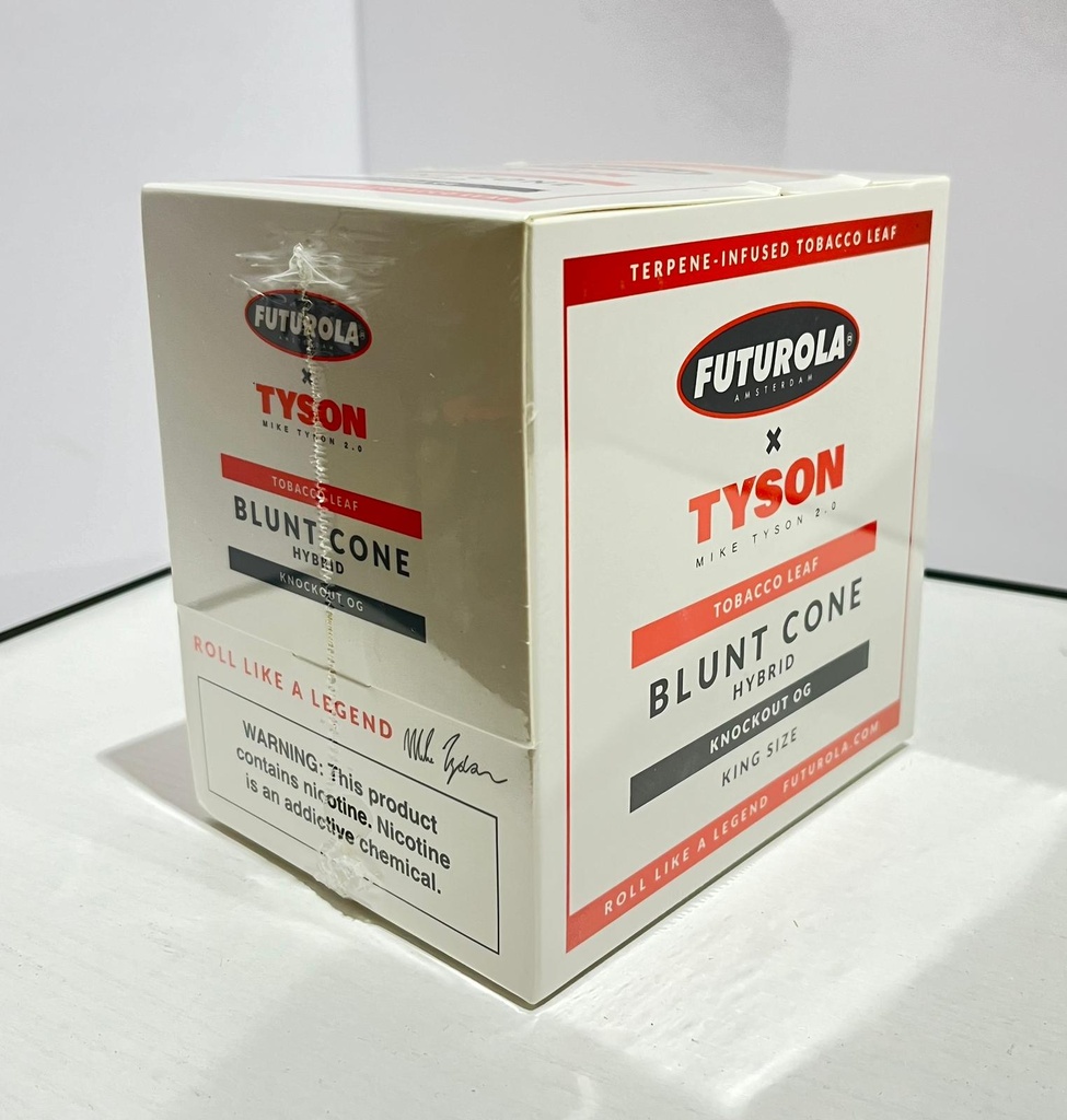 TYSON 2.0 X FUTUROLA – PRE-ROLLED CONES – KNOCKOUT OG – TOBACCO LEAF – HYBRID – 12CT DSPL – [MSRP: $4 EACH]