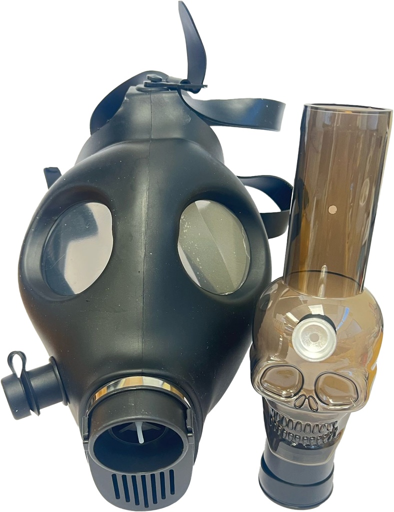 GAS MASK – SILICONE WATER PIPES – BLACK – 1CT – MSK06 – [MSRP: $35]