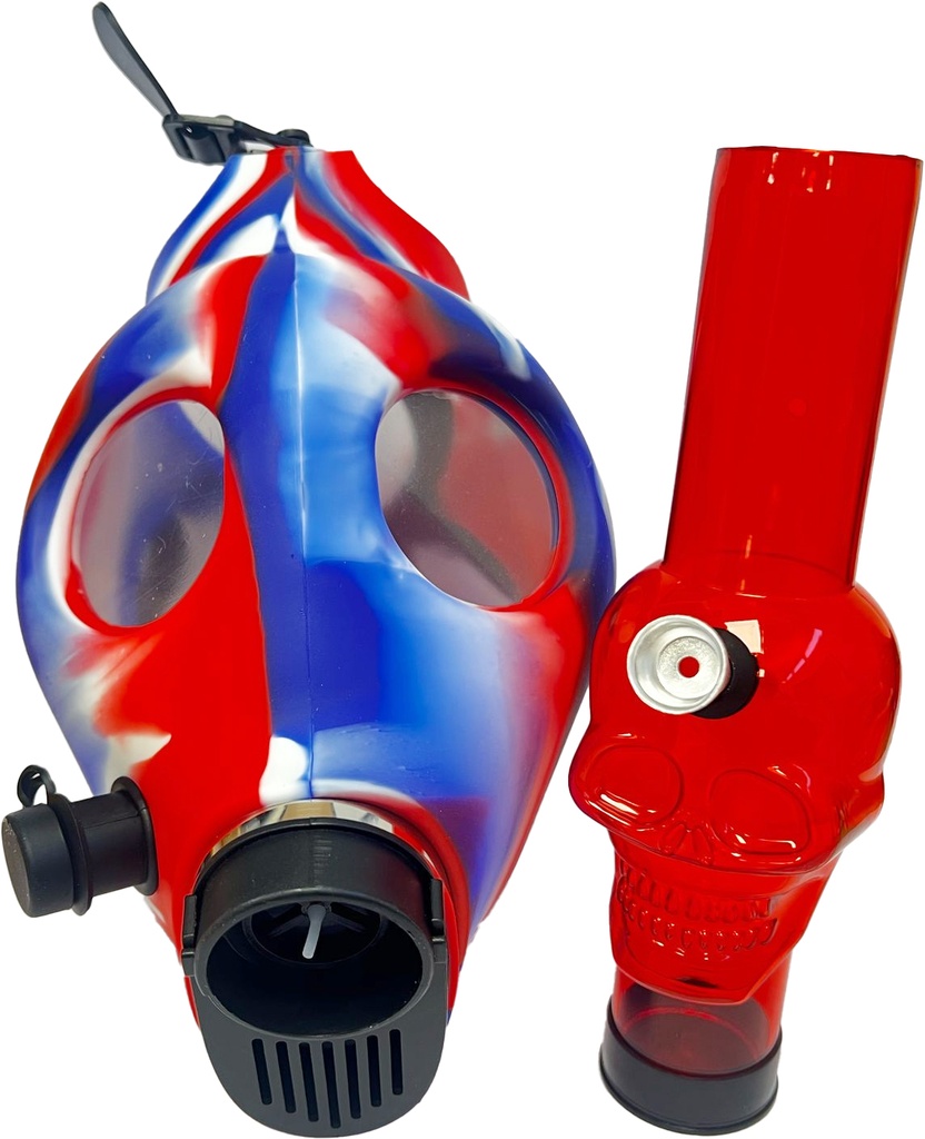 GAS MASK – SILICONE WATER PIPES – WHITE – 1CT – MSK11 – [MSRP: $35]
