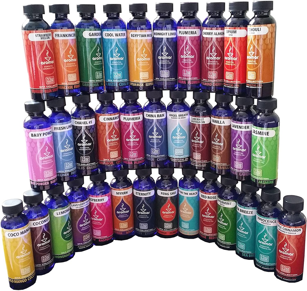 AROMAR – OIL FRAGRANCE – AROMATIC OILS – ASSORTED SCENTS – 24CT DISPLAY – [MSRP: $4 EACH]